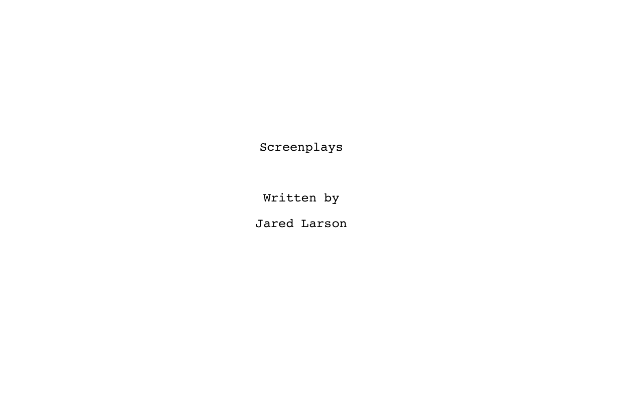 Screenwriting Samples